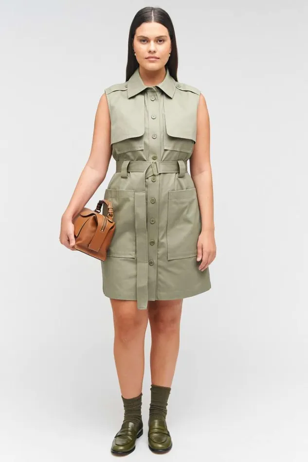 Oroton Dresses Women Shirt Dress Sage