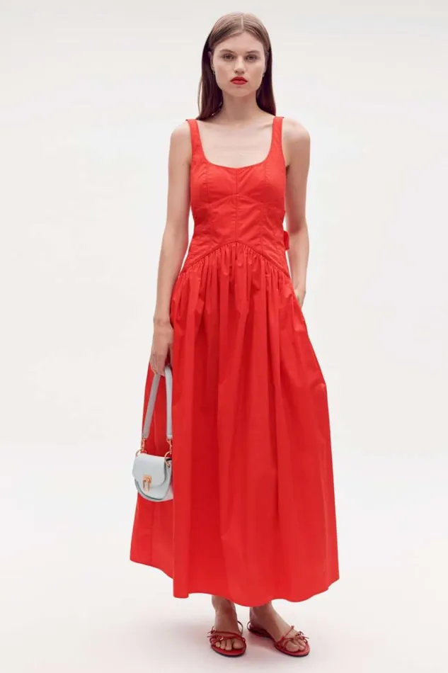 Oroton Dresses Women Tie Back Sundress Poppy
