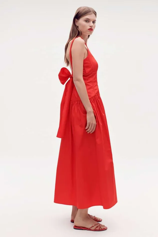 Oroton Dresses Women Tie Back Sundress Poppy
