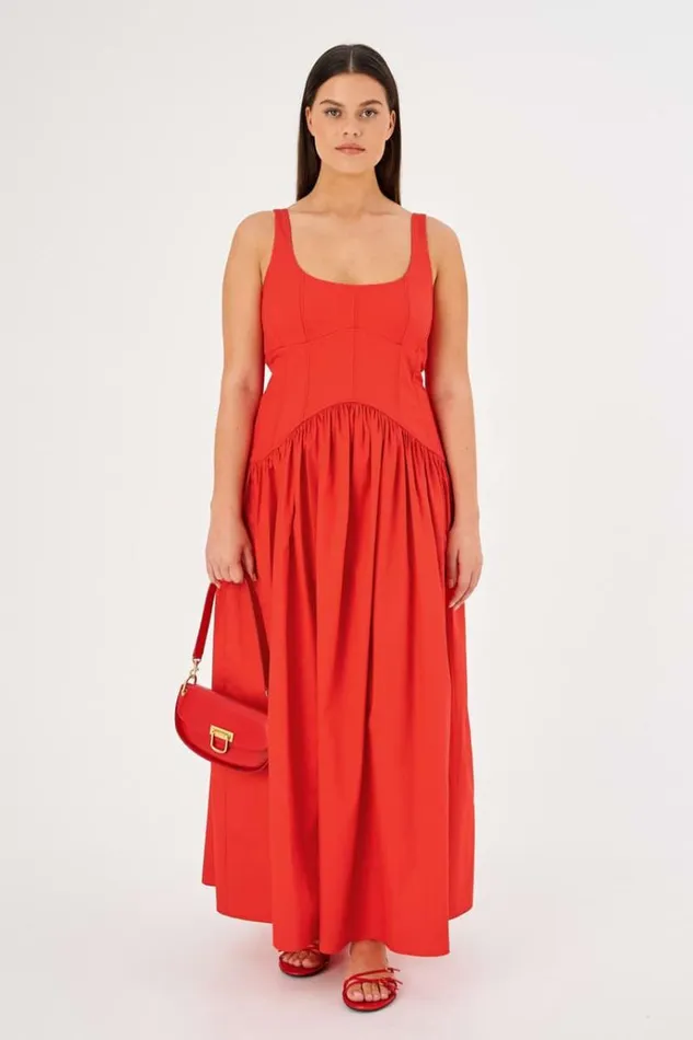 Oroton Dresses Women Tie Back Sundress Poppy