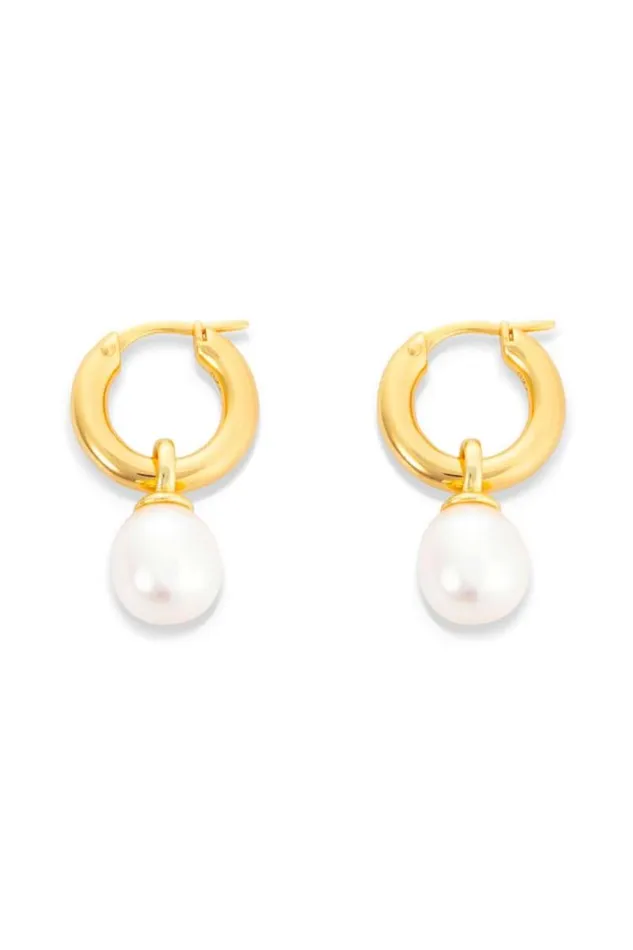 Oroton Earrings Jewellery Bonnie Pearl Charm Goldpearl