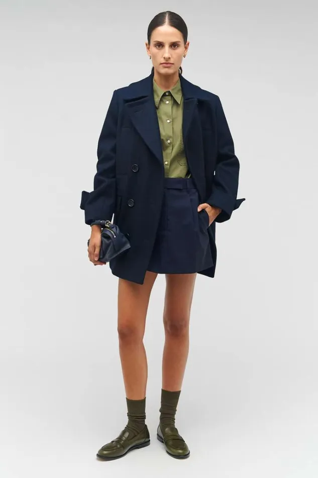 Oroton Jackets and Outerwear Women Double Breasted Pea Coat North Sea
