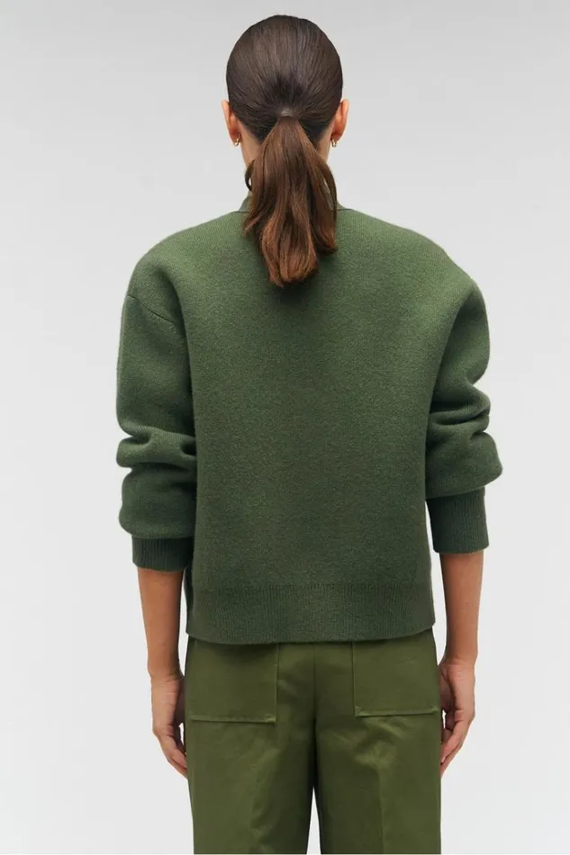 Oroton Knitwear Women Knit Bomber Green Olive