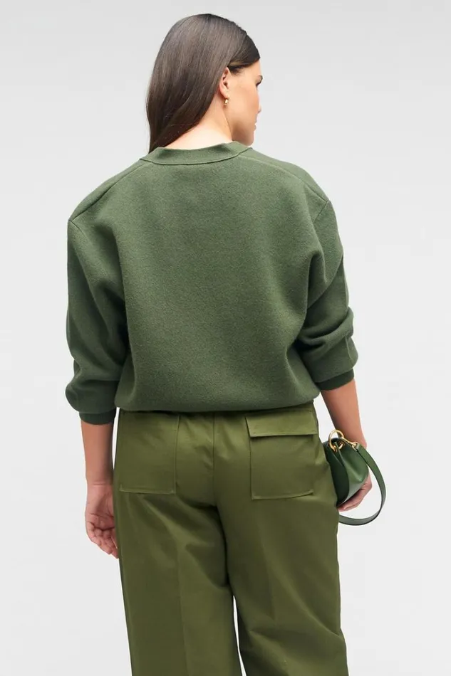 Oroton Knitwear Women Knit Bomber Green Olive