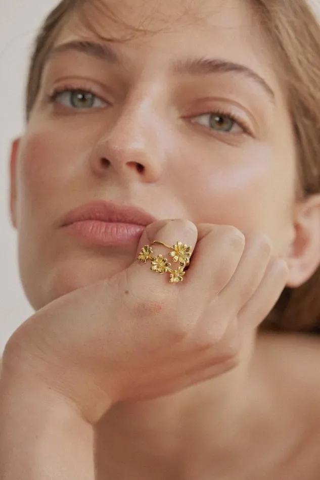 Oroton Rings Jewellery Daisy Ring Band 18k Gold