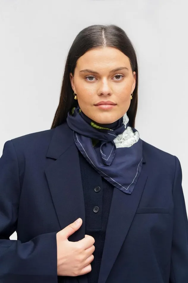 Oroton Scarves Accessories Snowball Silk Scarf North Sea