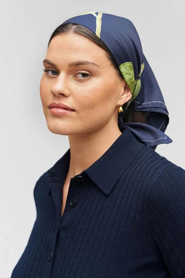 Oroton Scarves Accessories Snowball Silk Scarf North Sea