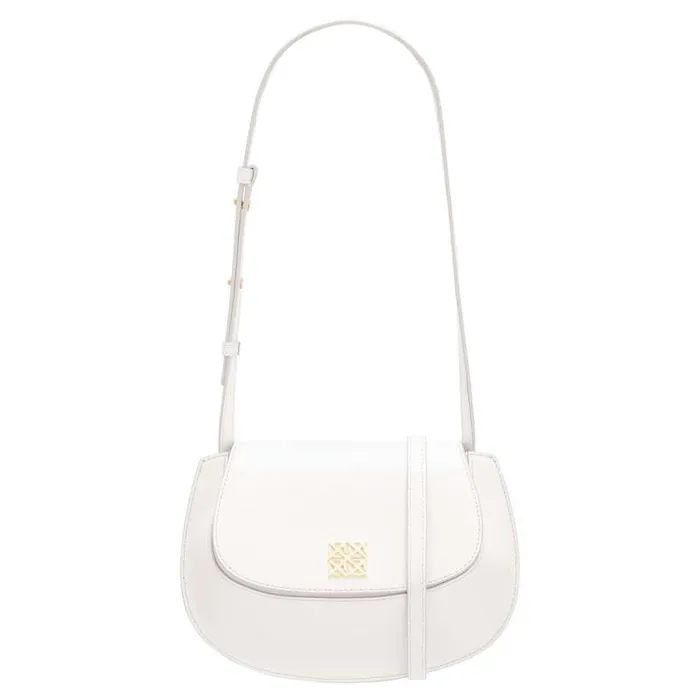Oroton Shoulder Women Della Saddle Shoulder Bag Clotted Cream