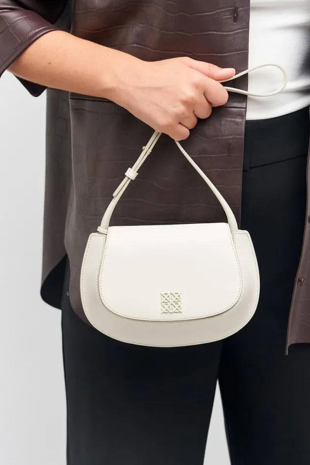 Oroton Shoulder Women Della Saddle Shoulder Bag Clotted Cream