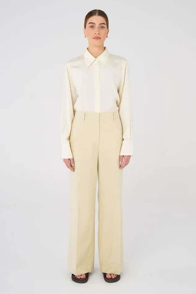 Oroton Suiting Women Flat Front Pant Almond