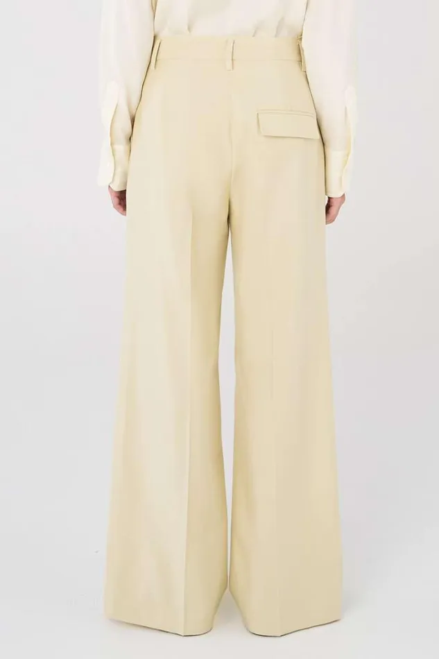 Oroton Suiting Women Flat Front Pant Almond