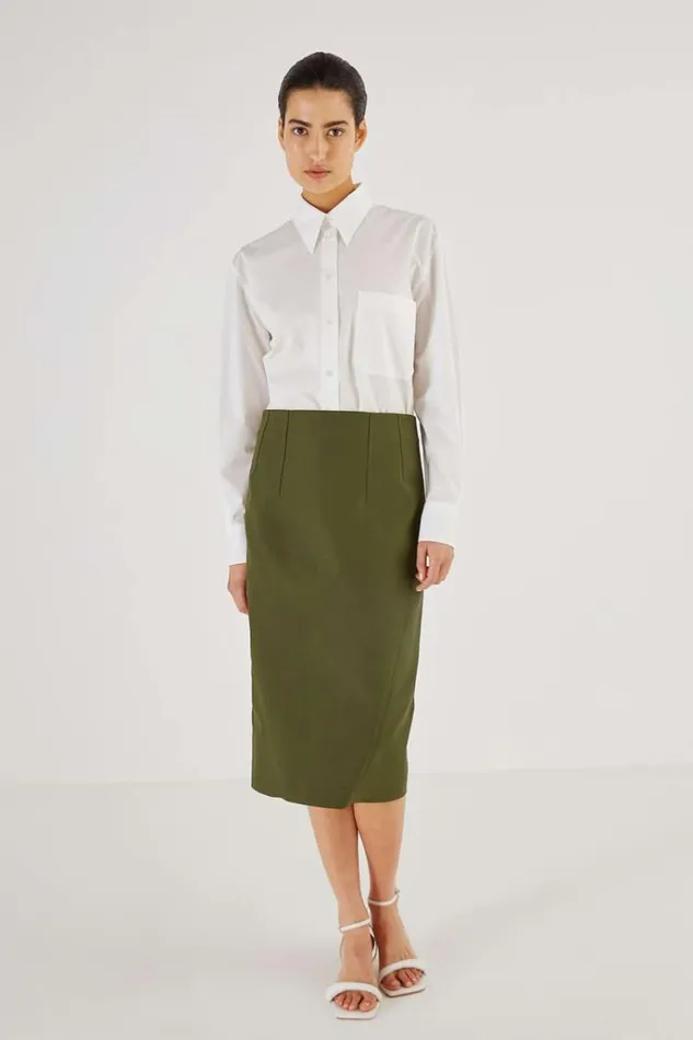Oroton Tops Women Poplin Long Sleeve Shirt White