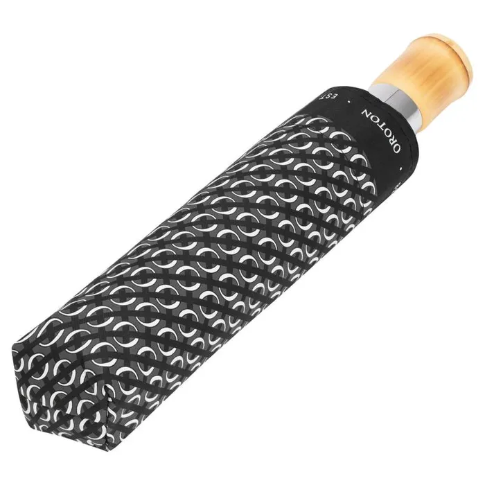 Oroton Umbrellas Accessories Bamboo Small Umbrella Blackcream
