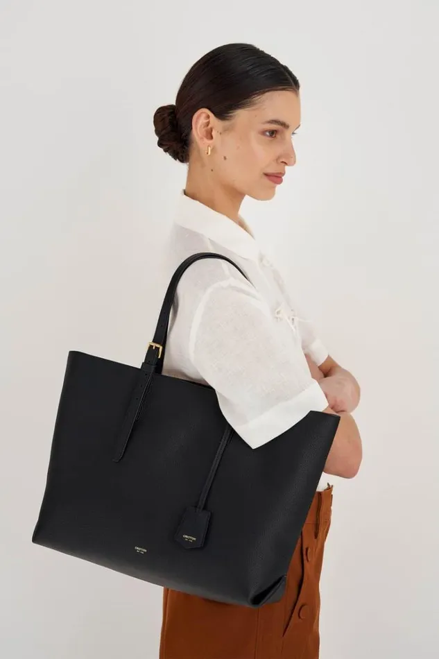 Oroton Work Women Margot Medium Zip Tote Black