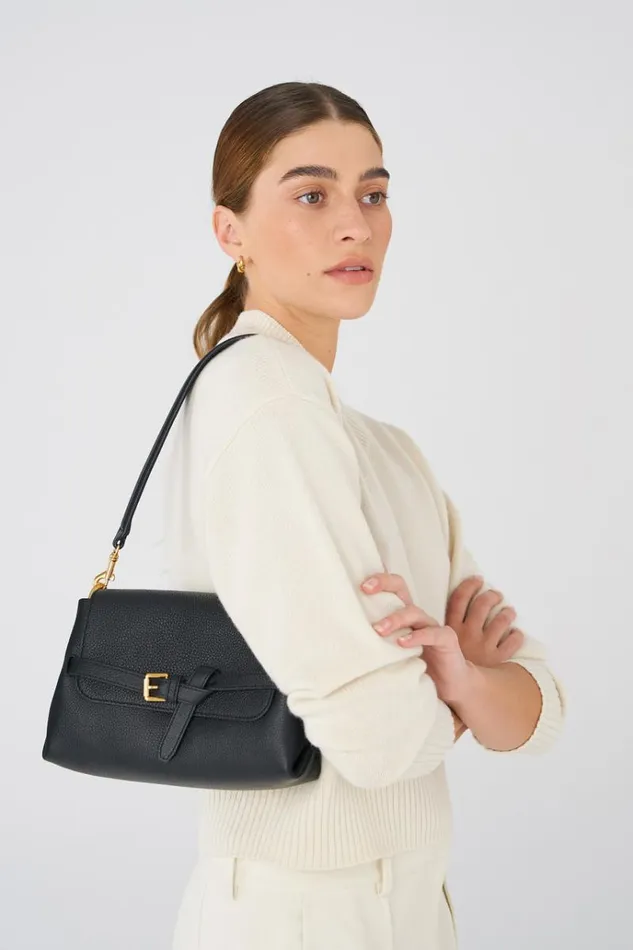 Oroton Work Women Margot Small Top Handle Black