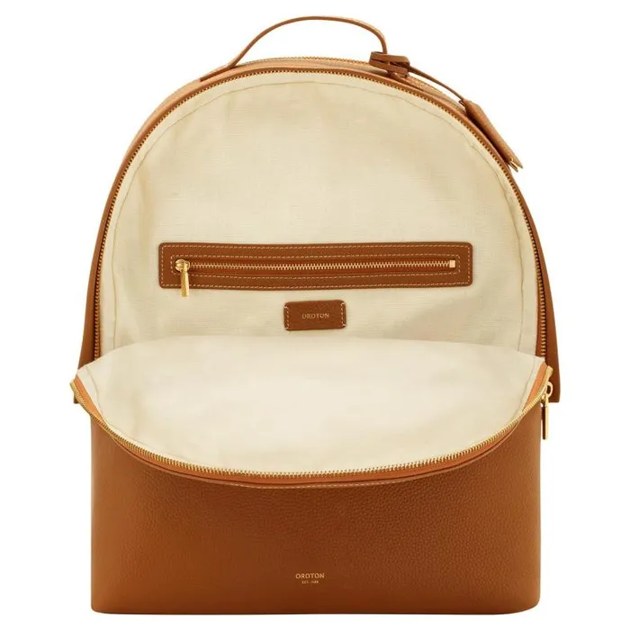 Oroton Work Women Margot Zip Backpack Whiskey