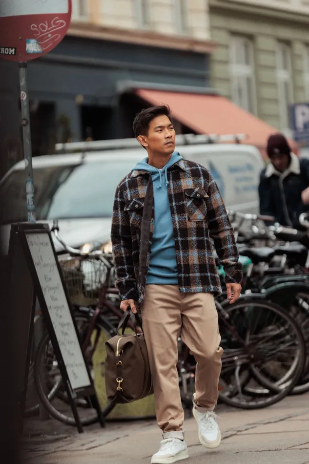 Overshirts MMGBlake Alfa Overshirt Brown Latte Check MOS MOSH Men Overshirts MMGBlake Alfa Overshirt Brown Latte Check MOS MOSH Men