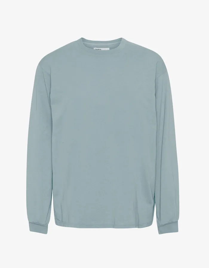 Oversized Organic LS TShirt 8211 Steel Blue Women Long Sleeve Tops Colorfulstandard