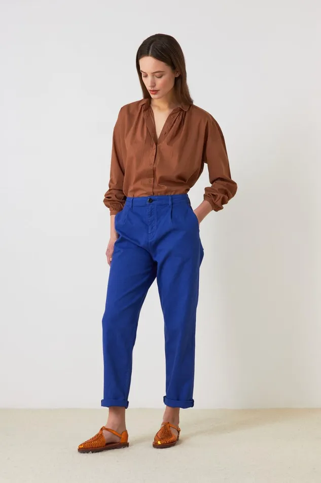 Pants and Jeans Women Leon and Harper Patrick Plainy Pants Blue