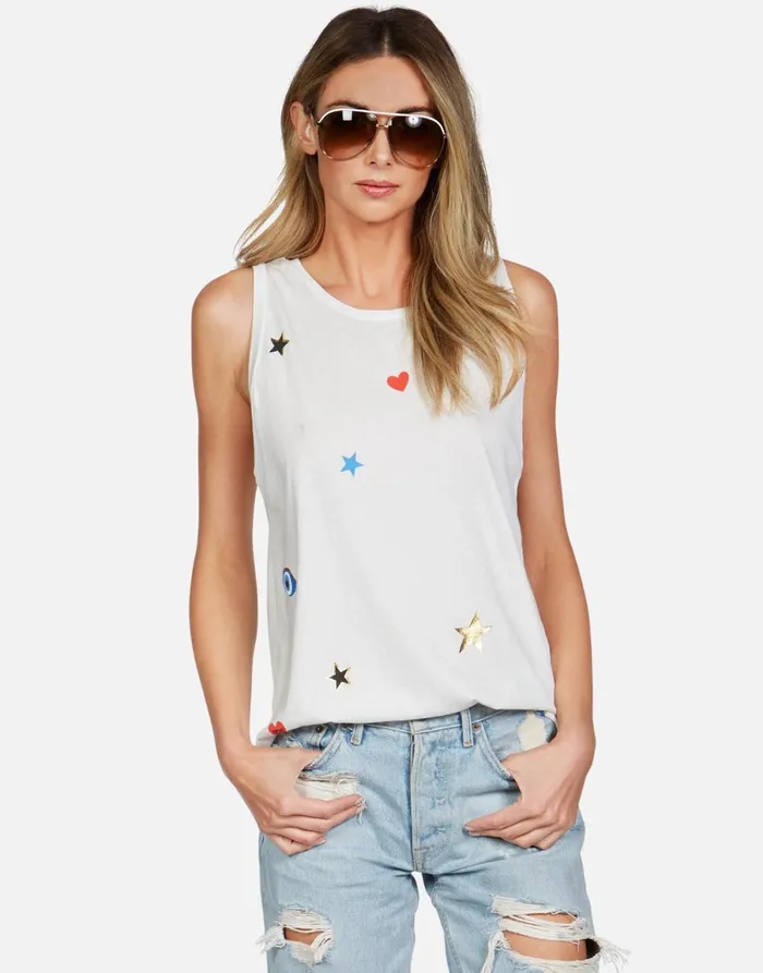 Peyton Evil Eye Elements Milk Women039s Lauren Moshi Tanks