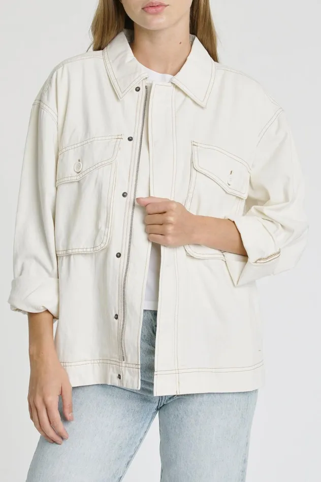 Pistola Denim Allegra Utility Jacket 8211 Ecru Women Tops