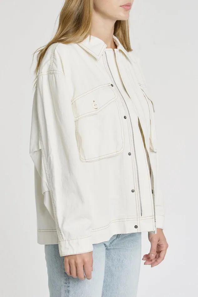Pistola Denim Allegra Utility Jacket 8211 Ecru Women Tops