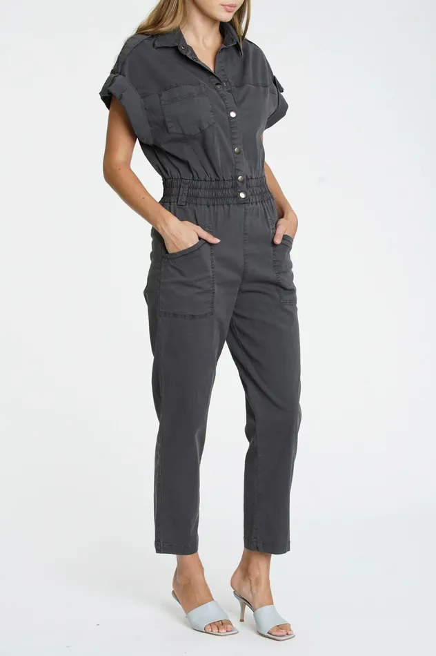 Pistola Denim Dani Lightweight Dolman Pull On Jumpsuit 8211 Asphalt Women Jumpsuits and Dresses