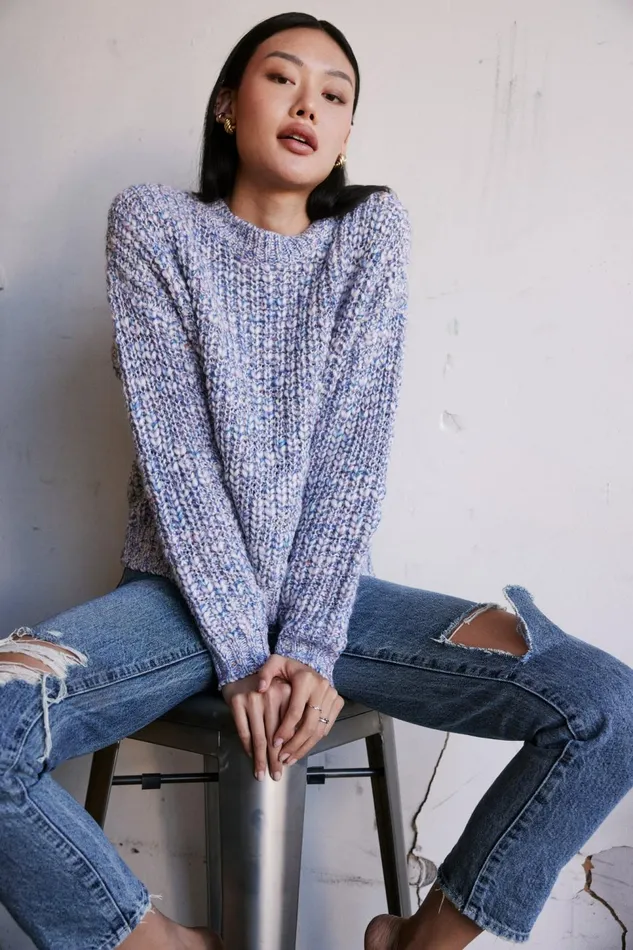 Pistola Denim Eva Cropped Sweater 8211 Confetti Women Sweaters
