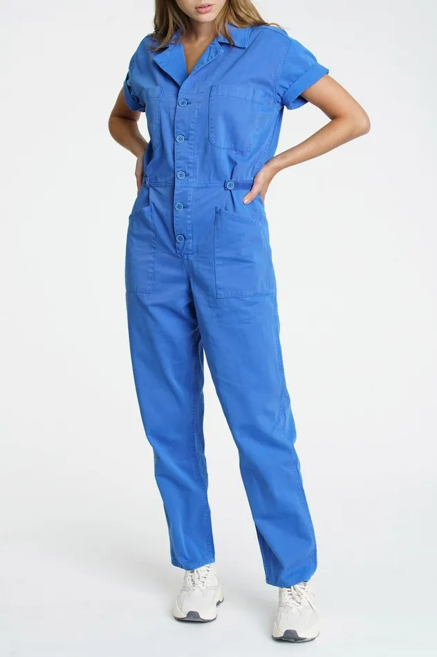 Pistola Denim Grover Short Sleeve Field Suit 8211 Purist Blue Women Jumpsuits and Dresses