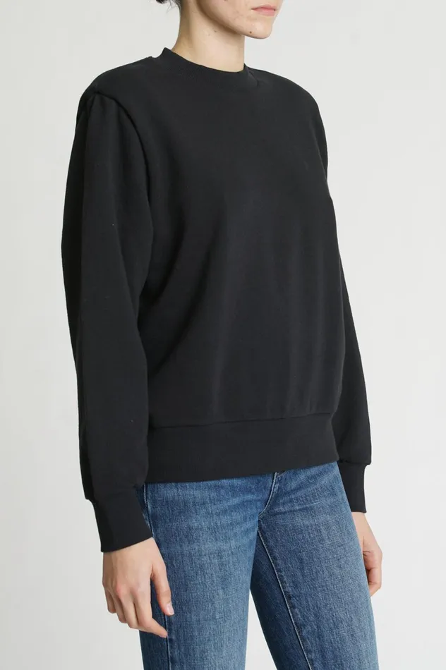 Pistola Denim Kirsten Shoulder Pad Sweatshirt 8211 Noir Women Tops