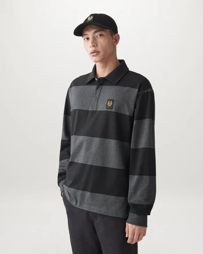 Polo Shirts Men Belstaff Drum Polo Black Charcoal