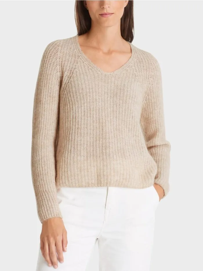 Pullover and Sweatshirts Damen Marc Cain VPullover 100 Made In Germany Almond Milk