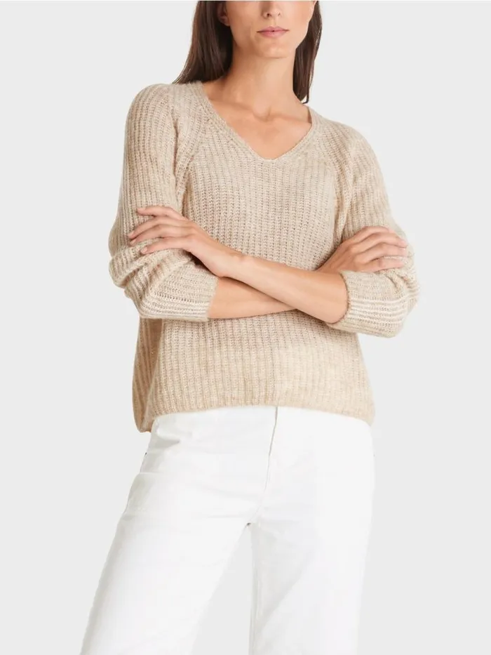Pullover and Sweatshirts Damen Marc Cain VPullover 100 Made In Germany Almond Milk