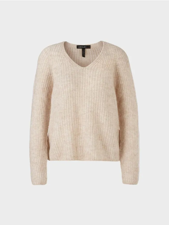 Pullover and Sweatshirts Damen Marc Cain VPullover 100 Made In Germany Almond Milk