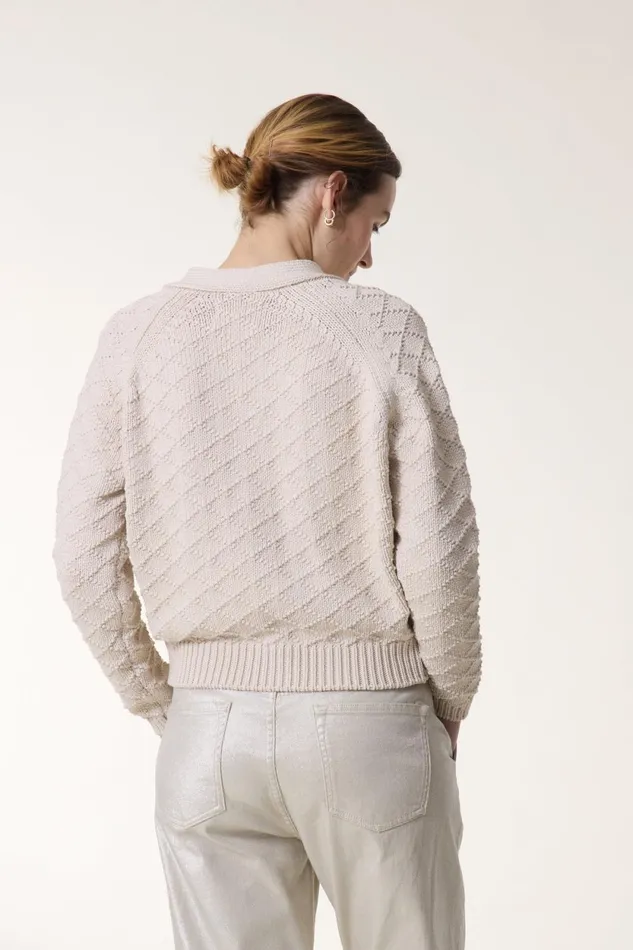 Pulls and Vests Women Leon and Harper Maeght Plain Cardigan Stone