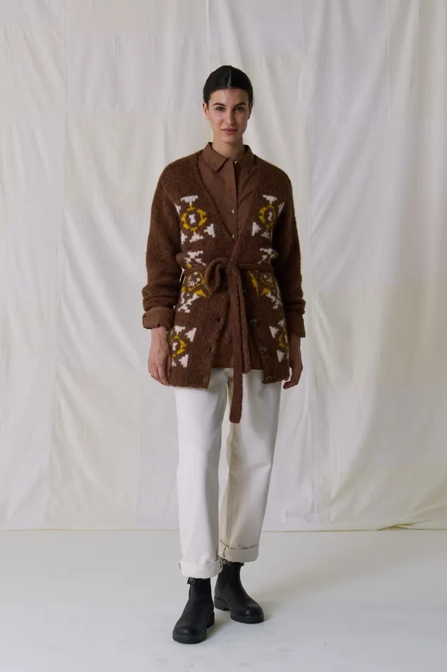 Pulls and Vests Women Leon and Harper Maya Mix Jumper Brown