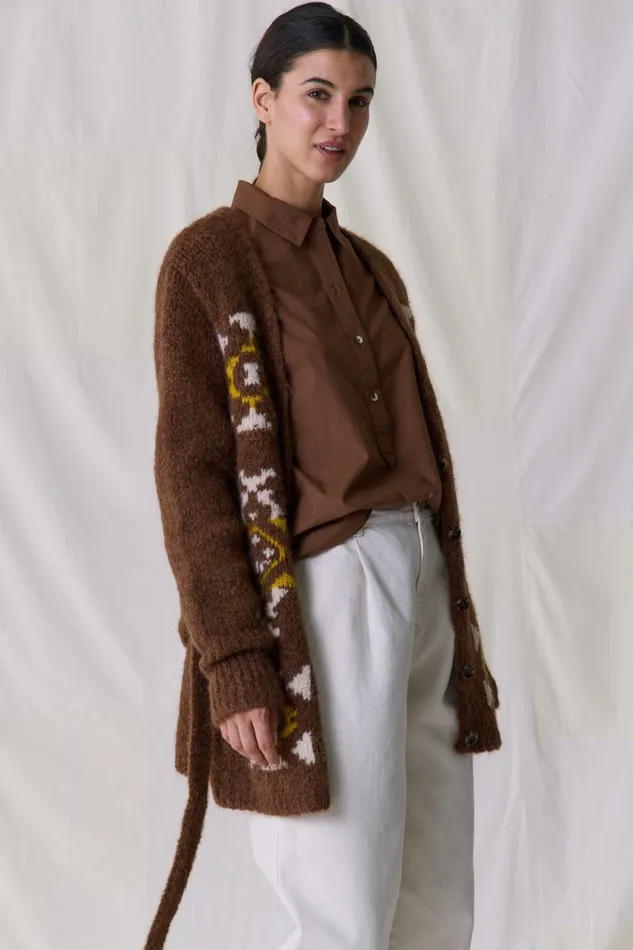 Pulls and Vests Women Leon and Harper Maya Mix Jumper Brown