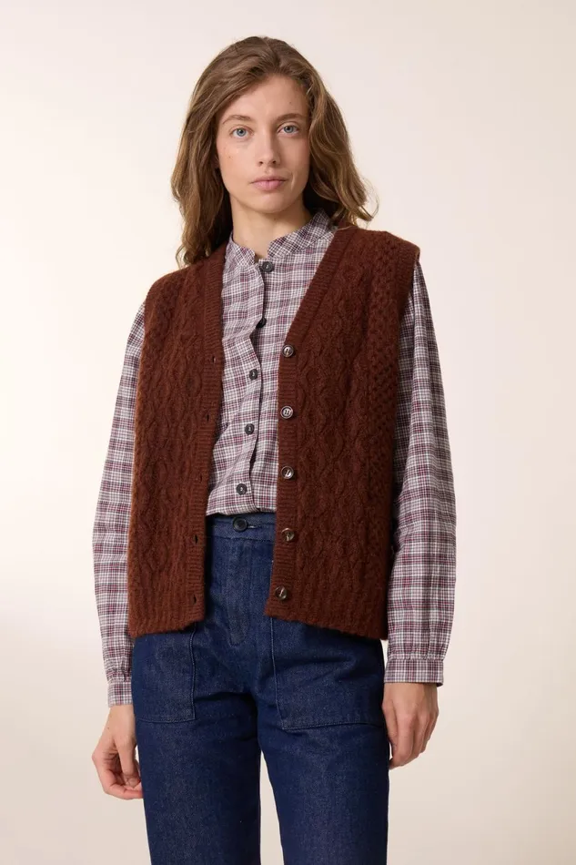Pulls and Vests Women Leon and Harper Mood Chn Jumper Brown