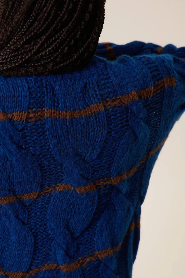 Pulls and Vests Women Leon and Harper Mucho Stripe Cardigan Blue