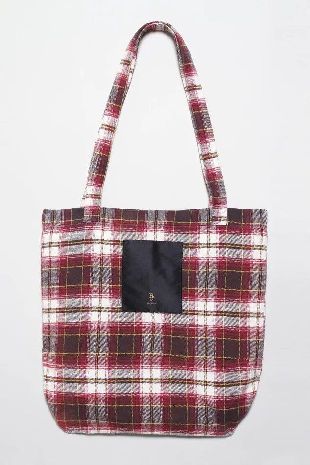 R13 Bags Women MEDIUM TOTE BAG 8211 ECRUMAROON PLAID