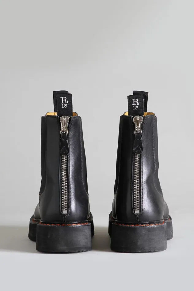 R13 Boots Women SINGLE STACK CHELSEA BOOT 8211 BLACK