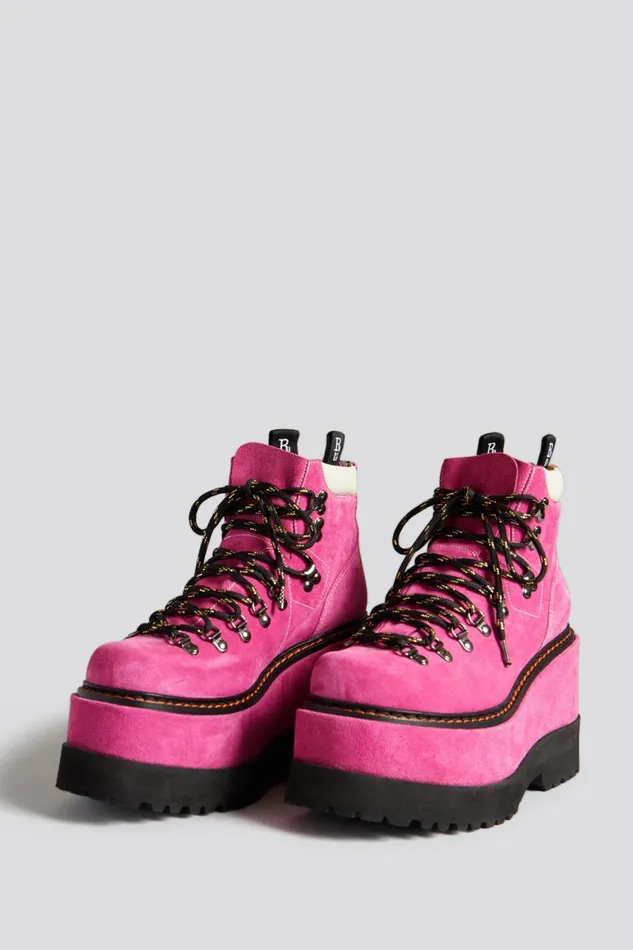 R13 Boots Women TRAILBLAZER HIKING BOOT 8211 PINK SUEDE