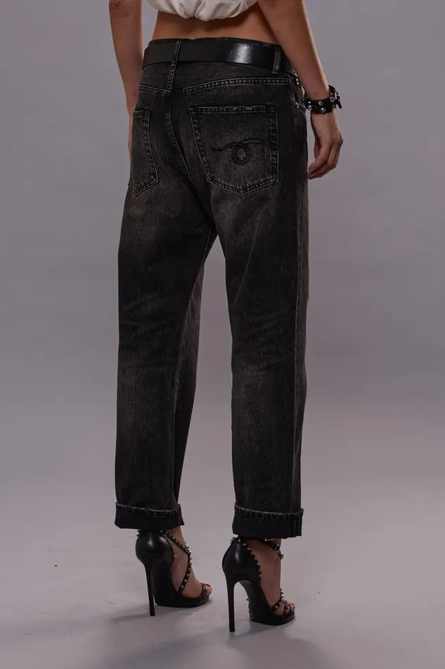 R13 Boyfriend Women BOYFRIEND JEANS 8211 ARVIN BLACK