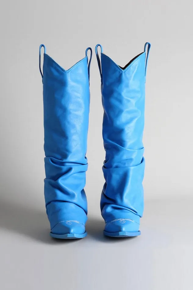 R13 Cowboys Women Mid Cowboy Boots 8211 Electric Blue R13 Cowboys Women Mid Cowboy Boots 8211 Electric Blue