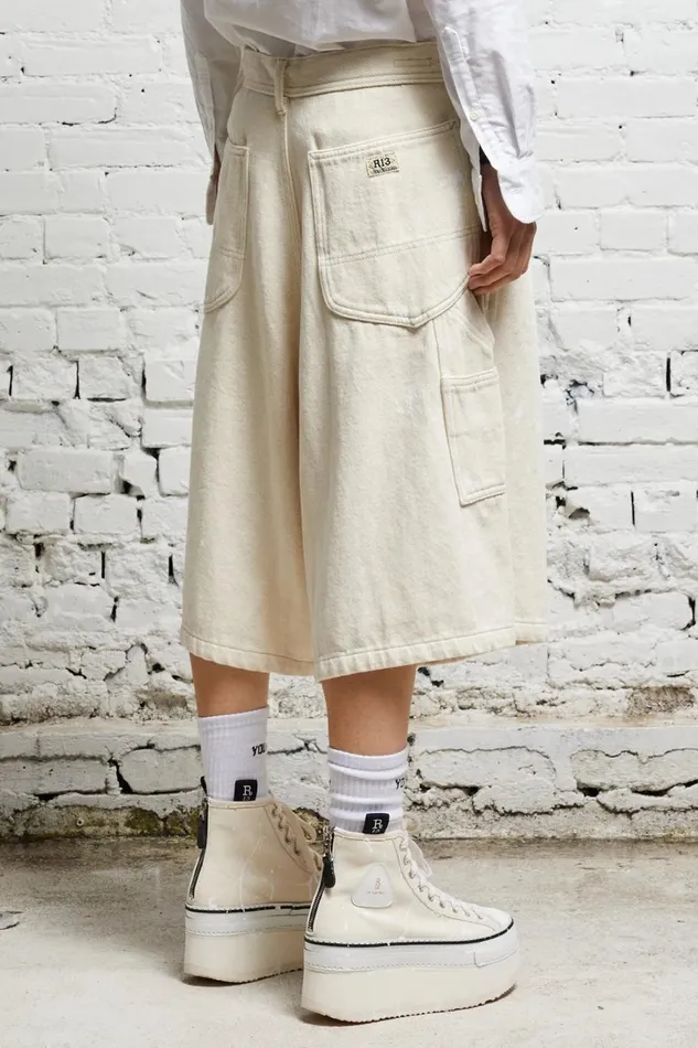 R13 Drop Women JESSE CARPENTER SHORT 8211 KOZE ECRU