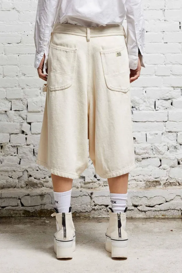 R13 Drop Women JESSE CARPENTER SHORT 8211 KOZE ECRU