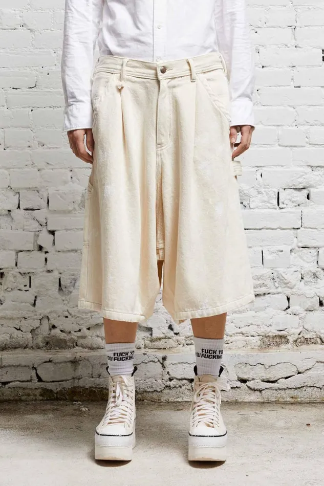 R13 Drop Women JESSE CARPENTER SHORT 8211 KOZE ECRU