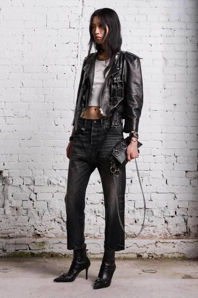 R13 Drop Women TAILORED DROP 8211 ETON SELVEDGE BLACK