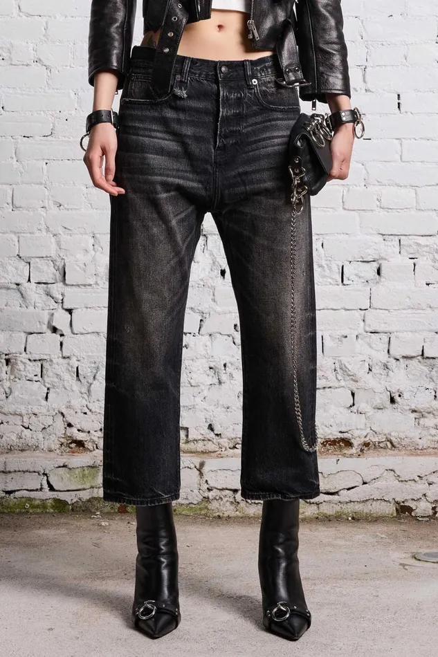 R13 Drop Women TAILORED DROP 8211 ETON SELVEDGE BLACK