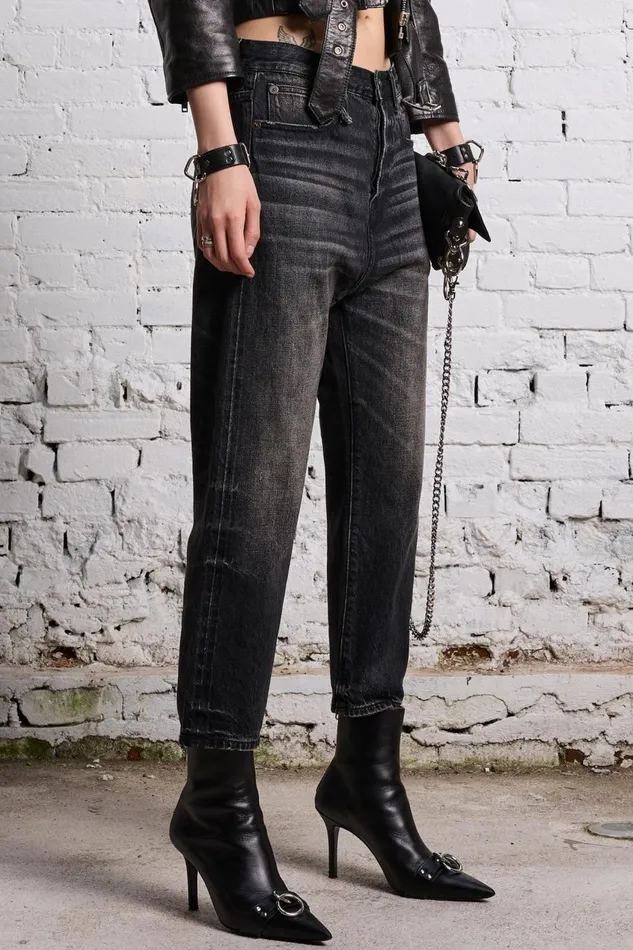 R13 Drop Women TAILORED DROP 8211 ETON SELVEDGE BLACK
